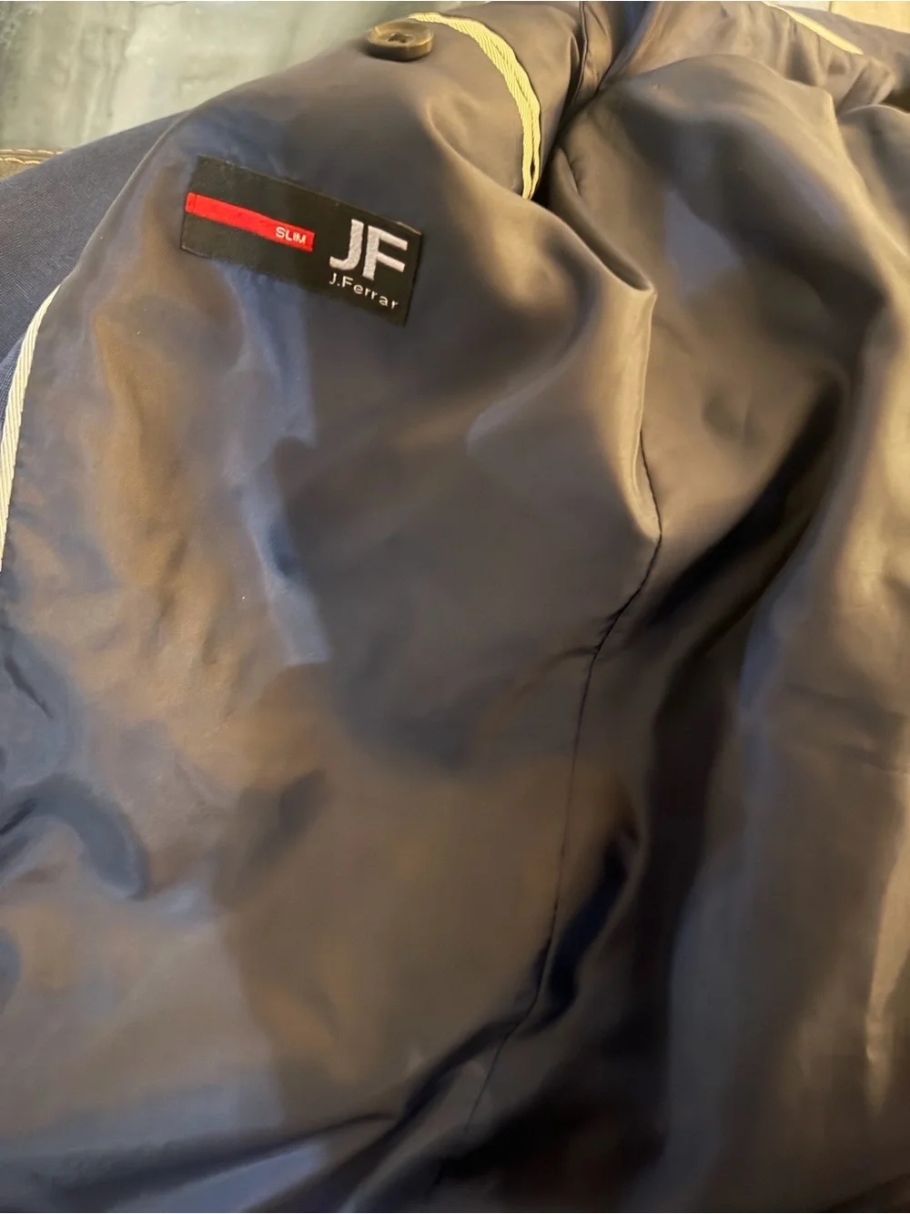jf j.ferrar Men's Navy Blue Sport Coat Blazer